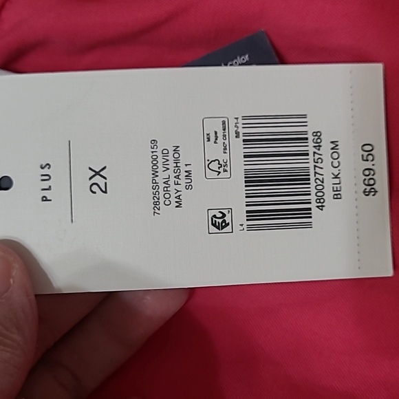 NWT Crown & Ivy Pink V-neck with Ruffled Collar & Puff Sleeves size 2X - Picture 4 of 8